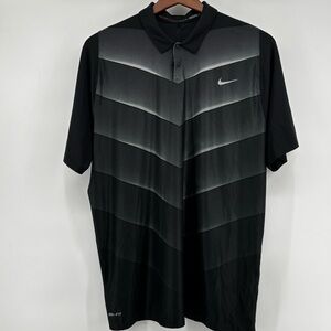 Tiger Woods Collection‎ Mens Black/Gray Nike Short Sleeve Polo SZ XXL